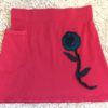 Red Knit Skirt with Teal Flower - Image 5