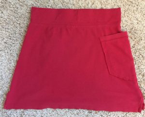 Red Knit Skirt with Teal Flower - Image 6