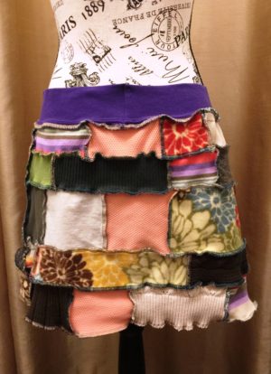 Patchwork Skirt with Purple Waistband - Image 4