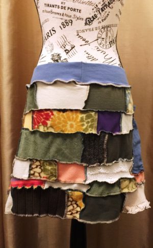 Patchwork Skirt with Blue Waistband - Image 4