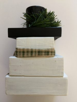 Wooden Snowman with Plaid Scarf - Image 4