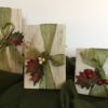 Handmade Wooden Christmas Packages with Green Ribbon - Image 2