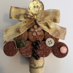 Wine Cork Christmas Tree Cat