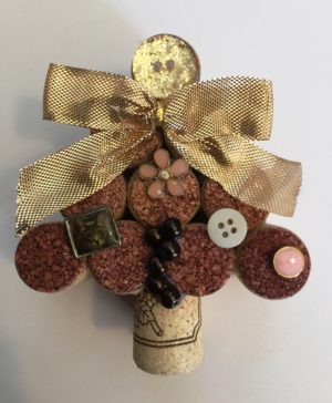 Wine Cork Christmas Tree Cat