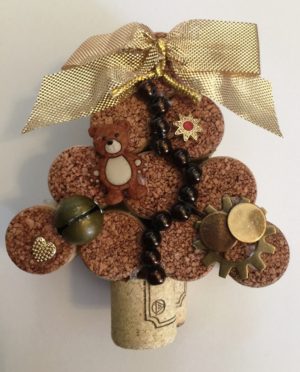 Wine Cork Christmas Tree Teddy
