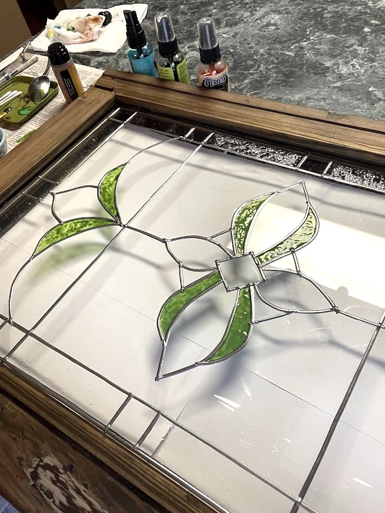 Mid progress in creating faux stained glass